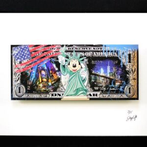 SKYYLOFT Bilder - MINNIE LIBERTY Dollar - Bild mit Museumsglas und Bilderrahmen