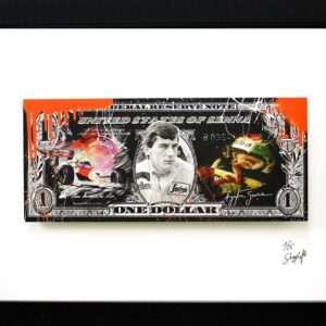 SKYYLOFT Bilder - FORMEL 1 SENNA Dollar - Bild mit Museumsglas und Bilderrahmen