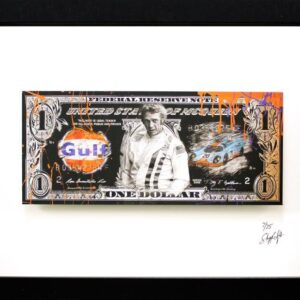 SKYYLOFT Bilder - McQUEEN GULF Dollar - Bild mit Museumsglas und Bilderrahmen