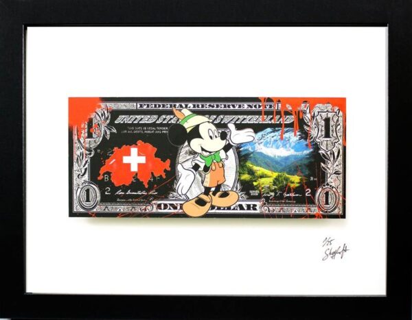 SKYYLOFT Bilder - SWITZERLAND Dollar - Bild mit Museumsglas und Bilderrahmen