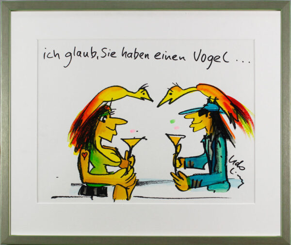 Udo Lindenberg UNIKAT -  ICH GLAUB SIE HABEN EINEN VOGEL - handsigniert