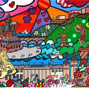 Bettina Breitkopf Pop Art Collage Koblenz Total bunt-40 x 60 cm