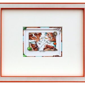 Branko - FLY HIGH - Original 3D Bild handsigniert-silber-orange