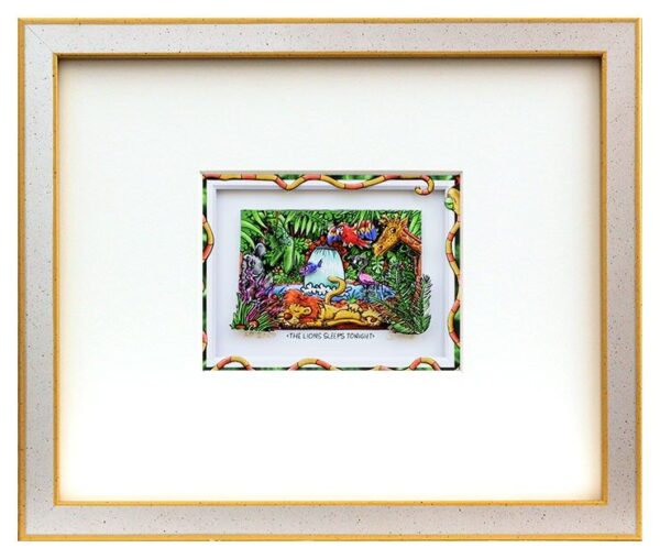 Branko - THE LION SLEEPS TONIGHT - Original 3D Bild handsigniert-silber-gold