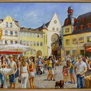 Diego Santos original Gemälde - KOBLENZ - JESUITENPLATZ - handgemalt