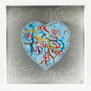 Farbenengel - BLUE SILVER GLITTER - Original 3D Bildobjekt - handsigniertes Unik...