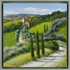 Raffaele Fiore - TOSKANA - LANDSCAPE - ORIGINALGEMÄLDE auf Leinwand inkl. RAHMEN...