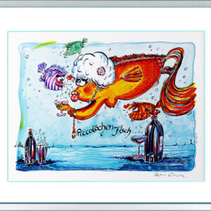 Frank Zander PICCOLÖCHEN-FISCH - Edition Blau- original Grafik