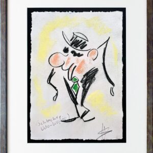 Helge Schneider - UDO LINDENBERG - SCHLECHTE UDO KOPIE 3 original Kohlezeichnung...