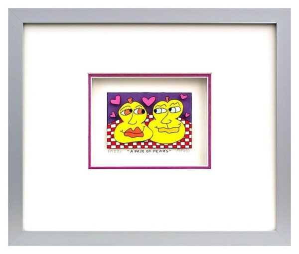 James Rizzi - A pair of pears - Original 3D Bild drucksigniert-alurahmen-Normale...