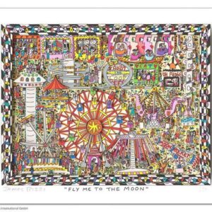 James Rizzi - Fly me to the moon - Original 3D Bild drucksigniert - ohne Rahmen ...