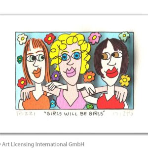 James Rizzi - GIRLS WILL BE GIRLS - Original 3D Bild drucksigniert - ohne Rahmen...