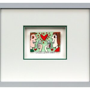 James Rizzi - I'M GLAD I GOT YOUR NUMBER - Original 3D Bild drucksigniert-alurah...