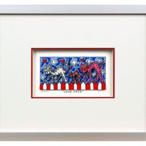 James Rizzi - LOVE CATS - Original 3D Bild drucksigniert-alurahmen-Normale Numme...