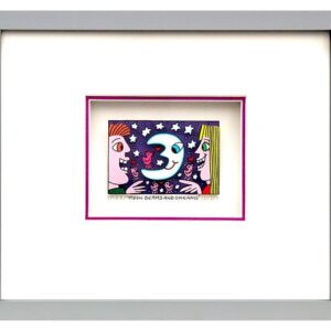 James Rizzi - MOON BEAMS AND DREAMS - Original 3D Bild drucksigniert-alurahmen-N...