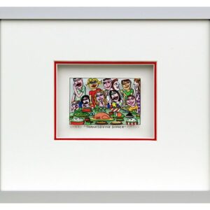 James Rizzi - Thanksgiving Dinner - Original 3D Bild drucksigniert-alurahmen-Nor...