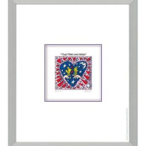 James Rizzi - TWO TRUE LOVE BIRDS - Original 3D Bild drucksigniert-alurahmen-Nor...