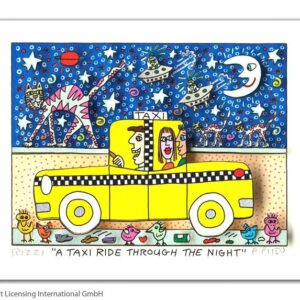 James Rizzi - A TAXI RIDE THROUGH THE NIGHT  - Original 3D Bild drucksigniert
