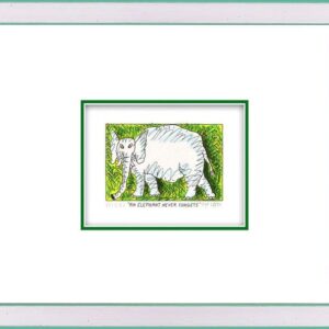 James Rizzi - AN ELEPHANT NEVER FORGETS  - Original 3D Bild drucksigniert-silber...