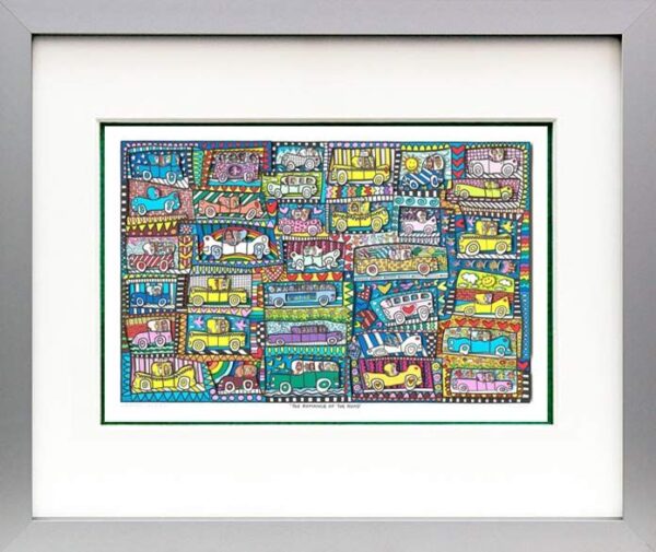 James Rizzi - THE ROMANCE OF THE ROAD - Original 3D Bild drucksigniert-alurahmen...