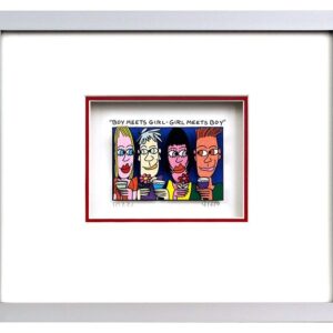 James Rizzi - BOY MEETS GIRL - GIRL MEETS BOY  - Original 3D Bild drucksigniert ...