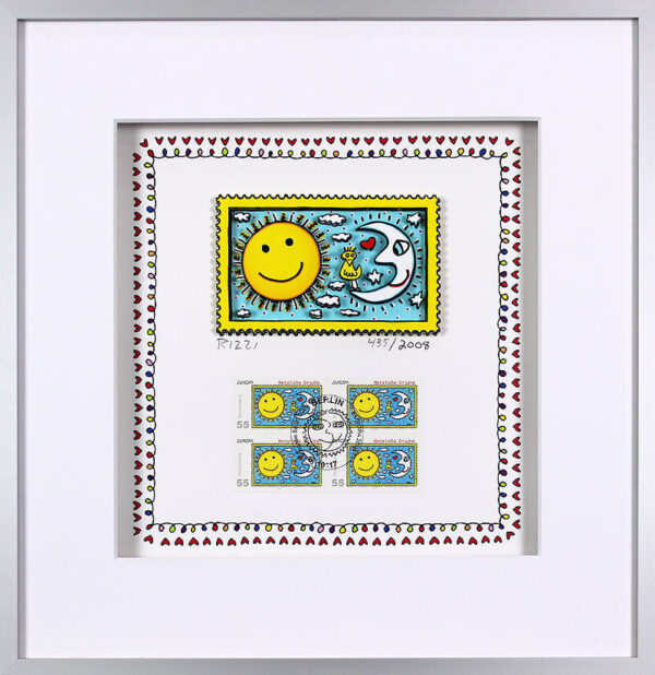 James Rizzi Bilder - BRIEFMARKEN - HERZLICHE GRÜßE  - HANDSIGNIERT