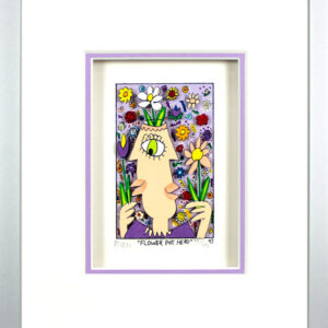James Rizzi Bilder - FLOWER POT HEAD - HANDSIGNIERT