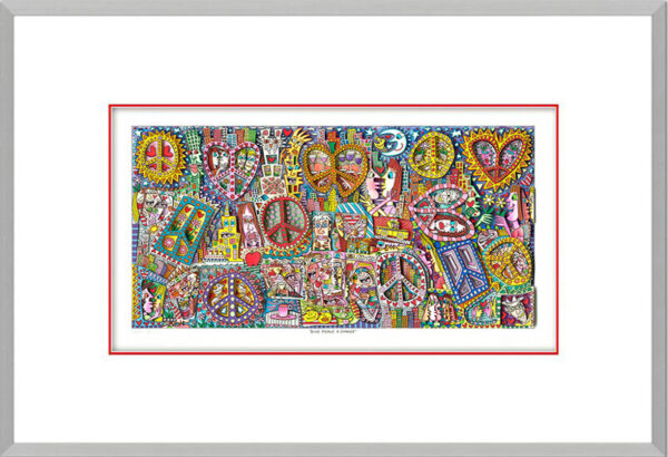 James Rizzi - GIVE PEACE A CHANCE - Original 3D Bild drucksigniert