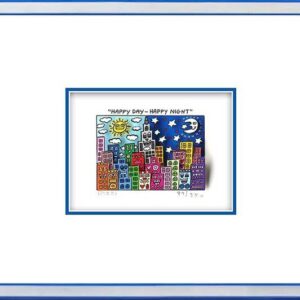 James Rizzi - HAPPY DAY - HAPPY NIGHT - Original 3D Bild drucksigniert