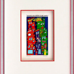 James Rizzi - HOUSES WHO HAPPEN TO BE HAPPY - Original 3D Bild