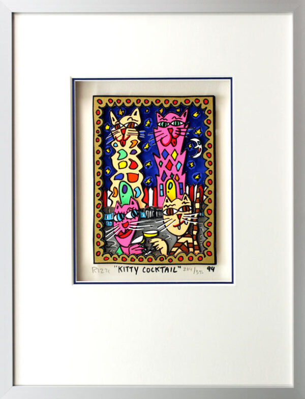 James Rizzi Bilder - KITTY COCKTAIL - HANDSIGNIERT