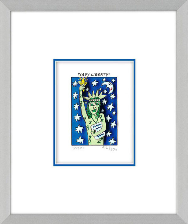 James Rizzi Bilder - LADY LIBERTY - Original 3D Bild drucksigniert