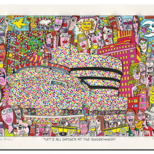 James Rizzi LETS ALL GATHER AT THE GUGGENHEIM. Orig. 3D Bild drucksigniert - ohn...
