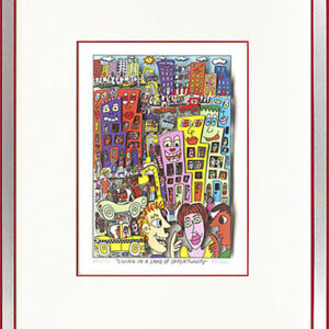 James Rizzi - LIVING IN A LAND OF OPPORTUNITY - Original 3D Bild drucksigniert  ...