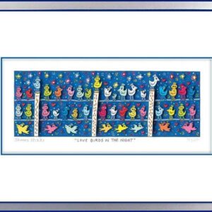 James Rizzi - LOVE BIRDS IN THE NIGHT - Original 3D Bild drucksigniert