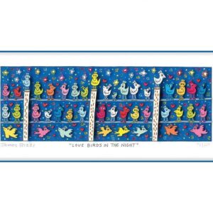 James Rizzi - LOVE BIRDS IN THE NIGHT - Original 3D Bild drucksigniert