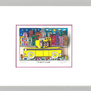 James Rizzi Bilder - Night Cab - original 3D-Bildobjekt