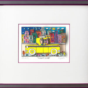 James Rizzi Bilder - Night Cab - original 3D-Bildobjekt
