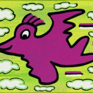 James Rizzi BIRD - PURPLE ON GREEN - 2D-Pigmentdruck