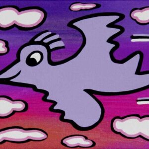James Rizzi BIRD - VIOLET ON PURPLE - 2D-Pigmentdruck