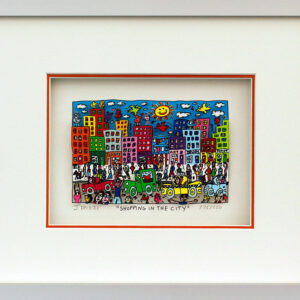 James Rizzi - SHOPPING IN THE CITY - Original 3D Bild drucksigniert