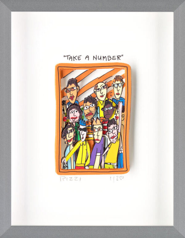 James Rizzi - TAKE A NUMBER - Original 3D Bild drucksigniert