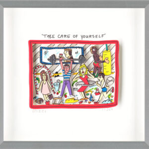 James Rizzi - TAKE CARE OF YOURSELF  - Original 3D Bild drucksigniert