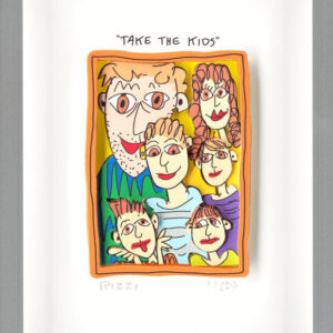 James Rizzi - TAKE THE KIDS - Original 3D Bild drucksigniert