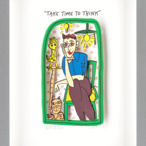 James Rizzi - TAKE TIME TO THINK - Original 3D Bild drucksigniert