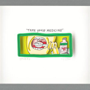 James Rizzi - TAKE YOUR MEDICINE - Original 3D Bild drucksigniert