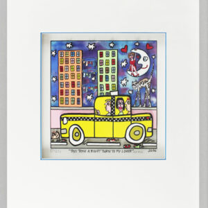 James Rizzi Bilder - TAXI TAKE A RIGHT TURN TO MY LOVER - HANDSIGNIERT