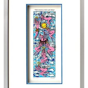 James Rizzi - THE ANGELS AND OUR BABY  - Original 3D Bild drucksigniert-alurahme...