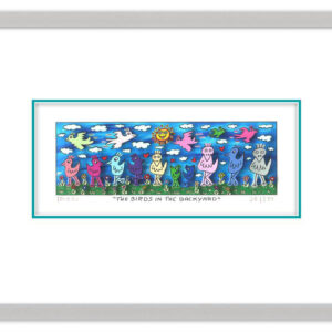 James Rizzi - THE BIRDS IN THE BACKYARD - Original 3D Bild drucksigniert
