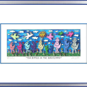 James Rizzi - THE BIRDS IN THE BACKYARD - Original 3D Bild drucksigniert